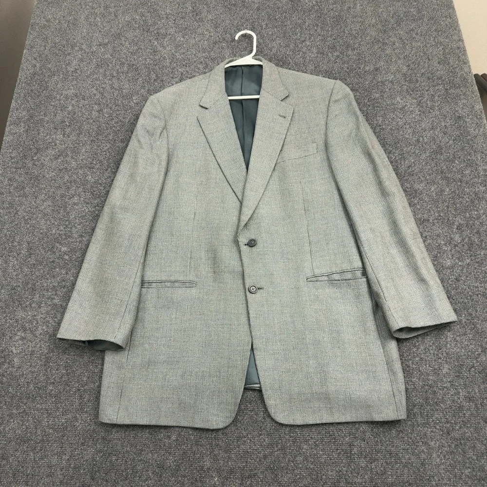 Burberry Sport Coat Mens 44 Long Grey Wool Silk Kensington Blazer Classic Luxury